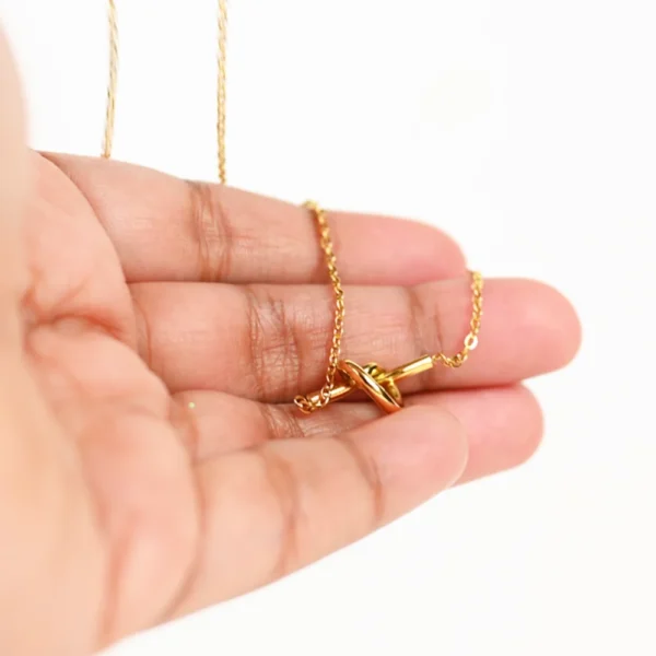 Golden Pretzel Necklace. Adorable necklace to Buy for Gifts. Shop Online at the cute funny stuff store Toronto Ontario Canada