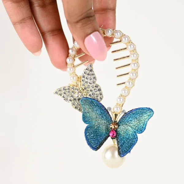 Adorable Blue Butterfly Clasp Hair Clip. Trendy Hair Accessories for sale Toronto Ontario Canada. Shop Online at CutefunnyStuff.com