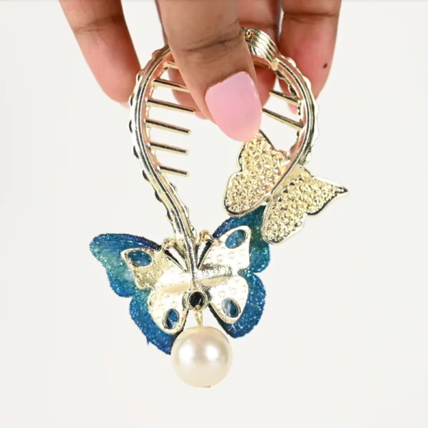 Adorable Blue Butterfly Clasp Hair Clip. Trendy Hair Accessories for sale Toronto Ontario Canada. Shop Online at CutefunnyStuff.com