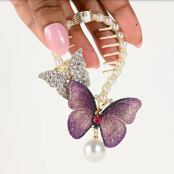 Adorable Purple Butterfly Clasp Hair Clip. Trendy Hair Accessories for sale Toronto Ontario Canada. Shop Online at CutefunnyStuff.com