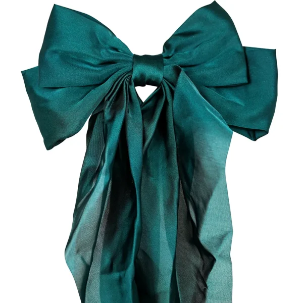 Emerald Green ribbon bow. Hot Selling trendy Hair accessories for sale. Online at cutefunnystuff.com Toronto Ontario Canada