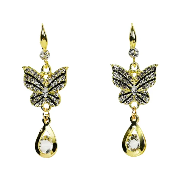 Butterfly Crystal Drop Earrings. Drop Earrings for sale! Shop Online for cute earrings at Cutefunnystuff.com Hot selling products. Cute Funny Products, Gift shop online. Novelty Shop Online. Toronto Ontario Canada