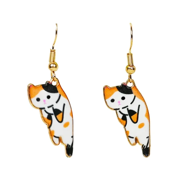 Hanging Orange Cat Drop earrings. Drop Earrings for sale! Shop Online for cute earrings at Cutefunnystuff.com Hot selling products. Cute Funny Products, Gift shop online. Novelty Shop Online. Toronto Ontario Canada