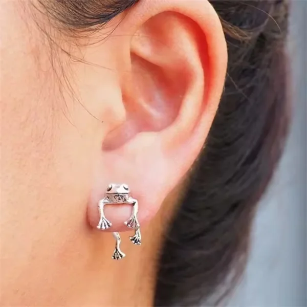 Hilarious 3D Frog earrings! Front and Back Earrings. 3D Double Sided Frog Stud Earrings. Funny Earrings for sale! Shop Online for cute stud earrings at Cutefunnystuff.com Hot selling products. Cute Funny Products, Gift shop online. Toronto Ontario Canada