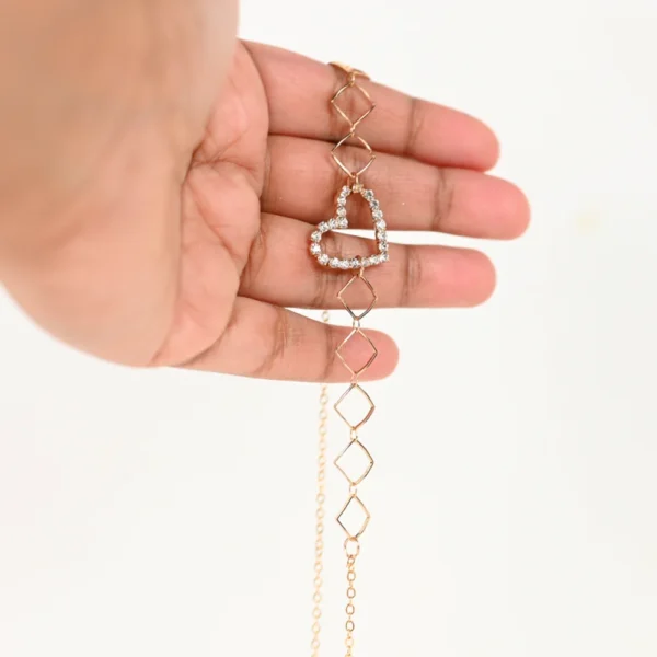 Sweet heart necklace with a trendy chain! Shop Online at cutefunnystuff.com