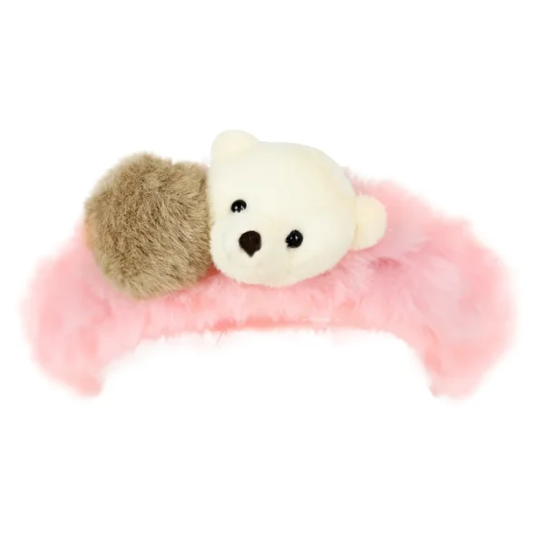 Fluffy Pink Hair Band With White Teddy Bear! Adorable Hair Accessories for Women. Cute Hair Bands for sale! Trending popular best seller products! Tik Tok , Instagram hot selling products! Shop Online only at cutefunnystuff.com Toronto Ontario Canada